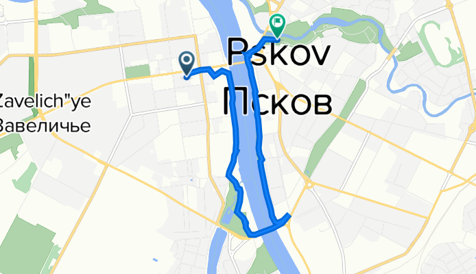 Максима Горького улица, 35, Псков до Милицейская улица, 4, Псков