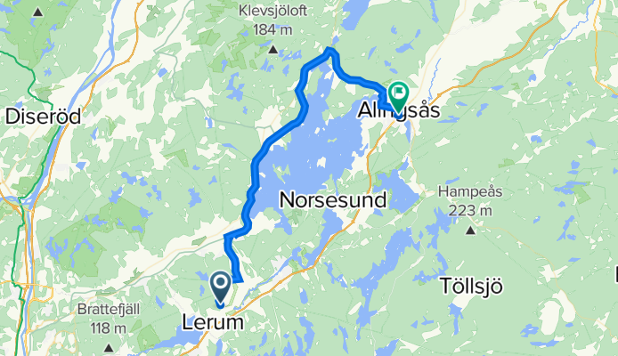 Kullgårdsvägen 50, Lerum to Stationsgatan 7, Alingsås