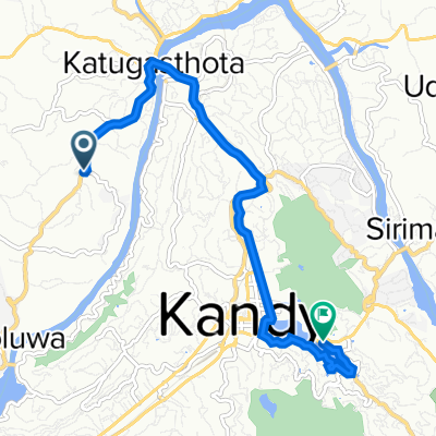 Peradeniya - Halloluwa - Katugastota to Sangaraja Mawatha 72, Kandy