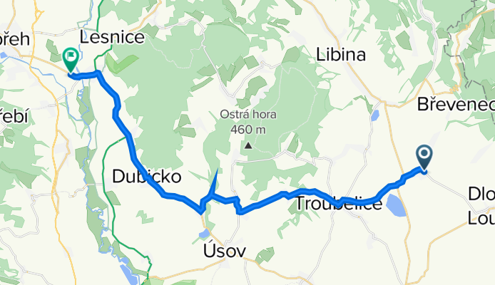 49.830° N 17.134° W do 49.869° N 16.916° W