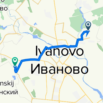 От улица Стефенсона 60, Иваново до улица Суздальская 18Б, Иваново