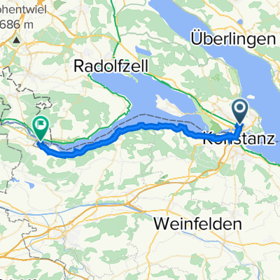 Gustav-Schwab-Straße 14B, Konstanz nach Kaltenbacherstrasse 6, Stein am Rhein