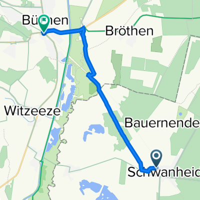 Lindenallee 40, Schwanheide nach Lauenburger Straße 6, Büchen