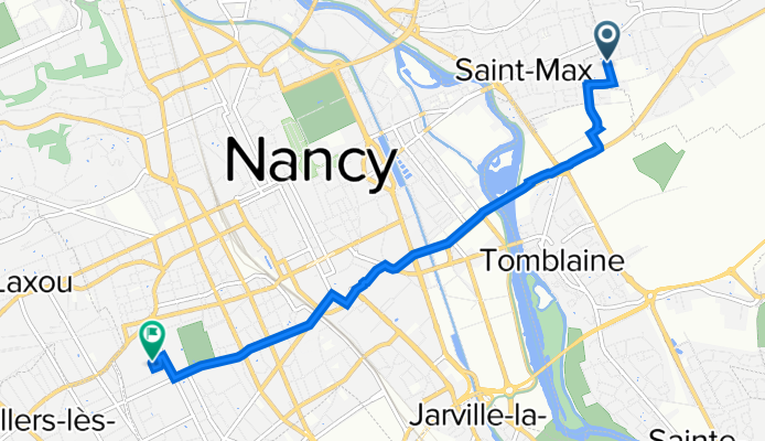 De Rue Pasteur 36, Essey-lès-Nancy à Rue Félix Faure 18, Nancy
