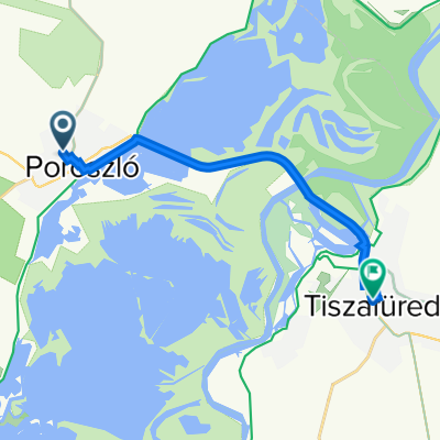 Útvonal innen: József Attila út 14, Poroszló