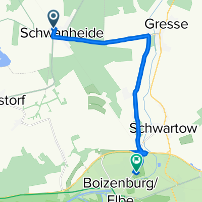 Lindenallee 37, Schwanheide nach Theodor-Körner-Straße 36, Boizenburg/Elbe