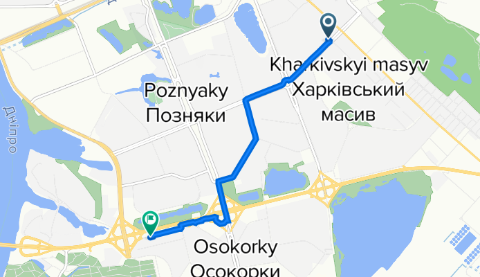 Тростянецкая улица, 7, Киев до Миколи Бажана проспект, 10А, Киев
