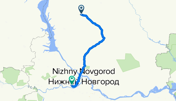 От Неизвестная дорога, Бетино до Авиационная улица 41, Нижний Новгород