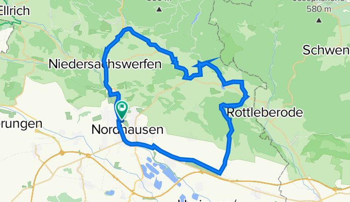 Nordhausen -Ilfeld- Neustadt -Herrmannsacker-Kalkhütte-Nordhausen