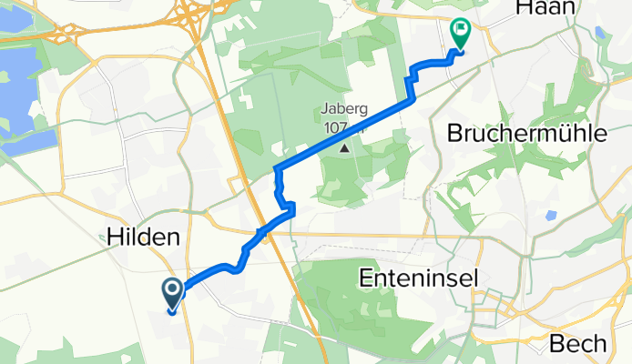 Verbindungsstraße 15, Hilden nach Buschhöfen 27–37, Haan