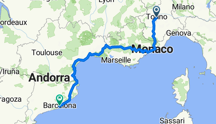 Torino to Barcelona along EuroVelo 8