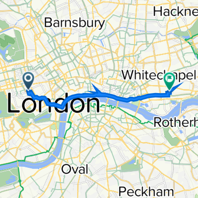 15 St George St, London to Brinsley House, Tarling St, London