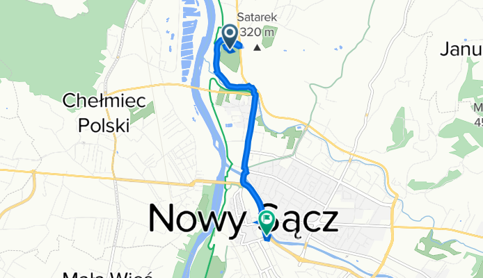 Gajowa 4, Nowy Sącz do Jana Matejki 15, Nowy Sącz