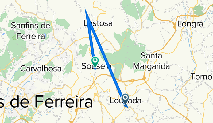 De Rua Santo António 44, Lousada a EM561 2E, Sousela