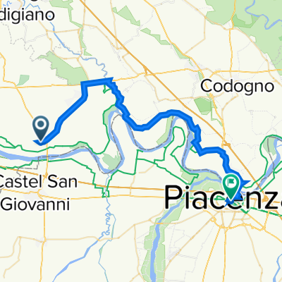 PIEVE P.TO MORONE Marconi/Ponte Vecchio, Pieve Porto Morone to Via Giosuè Carducci 13, Piacenza