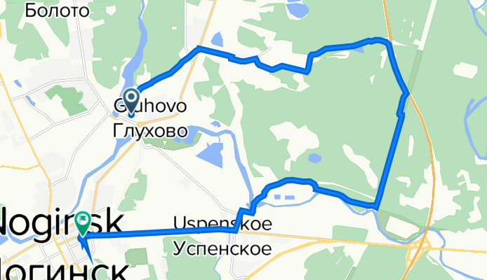 площадь Ленина, 13, Ногинск до улица 3-го Интернационала, 39, Ногинск