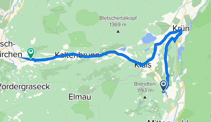 St 2542, Mittenwald to B2, Garmisch-Partenkirchen