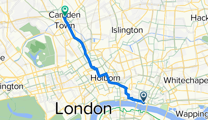 1 Angel Lane, London to 112 St Pancras Way, London