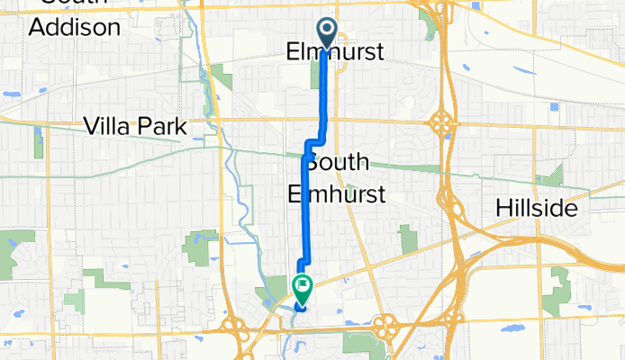 128 W First St, Elmhurst to 1 Elm Creek Dr, Elmhurst