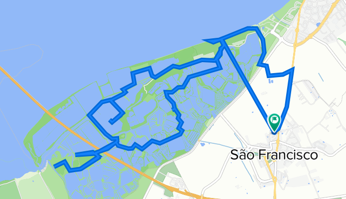 От Rua do Convento G61, São Francisco до Rua do Convento G57, São Francisco