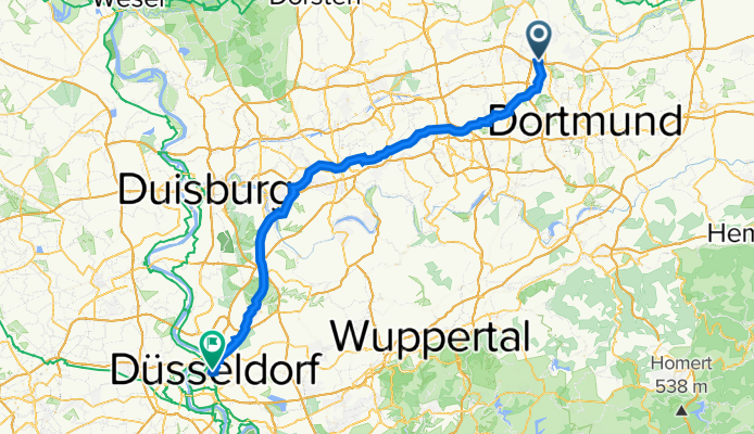 Amselstraße 4, Dortmund nach Kapuzinergasse 1, Düsseldorf