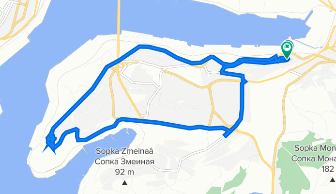 улица Калинина, 9Б, Владивосток до улица Калинина, 11А с3, Владивосток