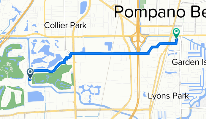 3300 N Palm Aire Dr, Pompano Beach to 175–199 SW First Ave, Pompano Beach