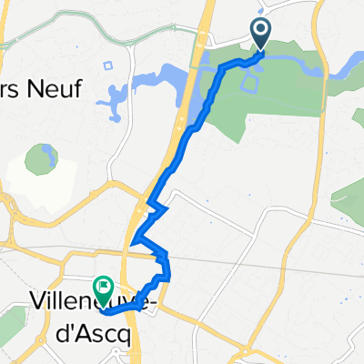 1 Allée du Musée, Villeneuve-d'Ascq à Boulevard Van Gogh, Villeneuve-d'Ascq