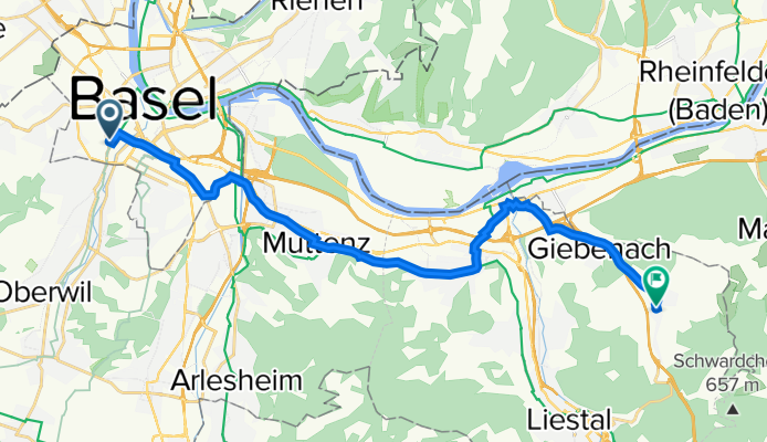 Rotbergerstrasse 31, Basel nach Hauptstrasse 70, Arisdorf