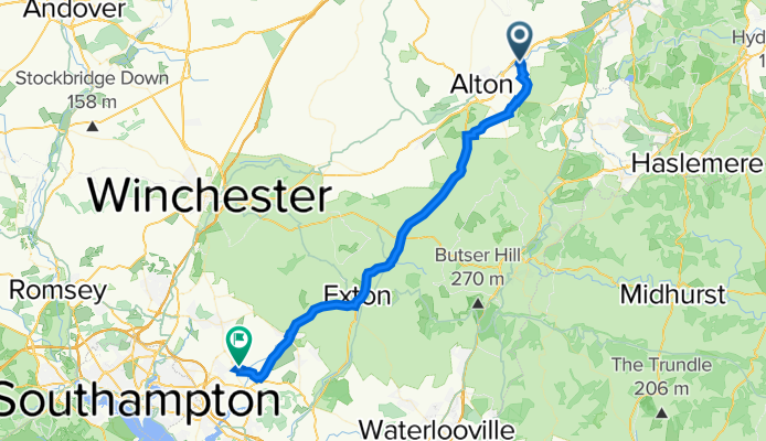 Binsted, Alton to 18 Turnberry Close, Southampton