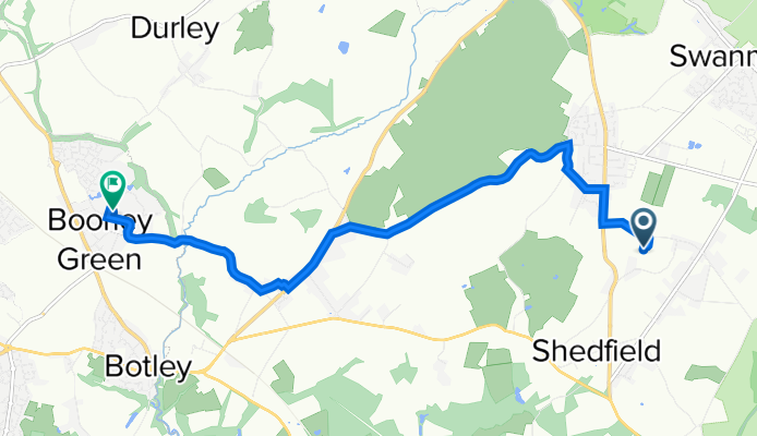 Stares Farm Cottage, Solomons Lane, Southampton to 18 Turnberry Close, Southampton