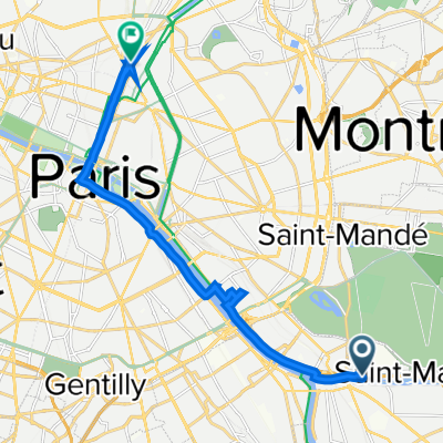 5 Chemin de Halage, Saint-Maurice à 6 Rue Saint-Laurent, Paris