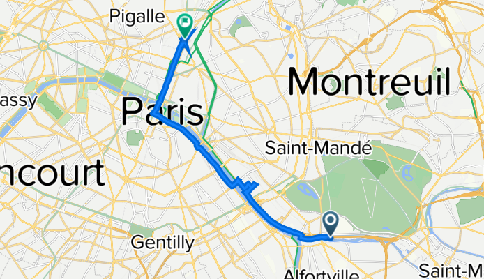 5 Chemin de Halage, Saint-Maurice à 6 Rue Saint-Laurent, Paris