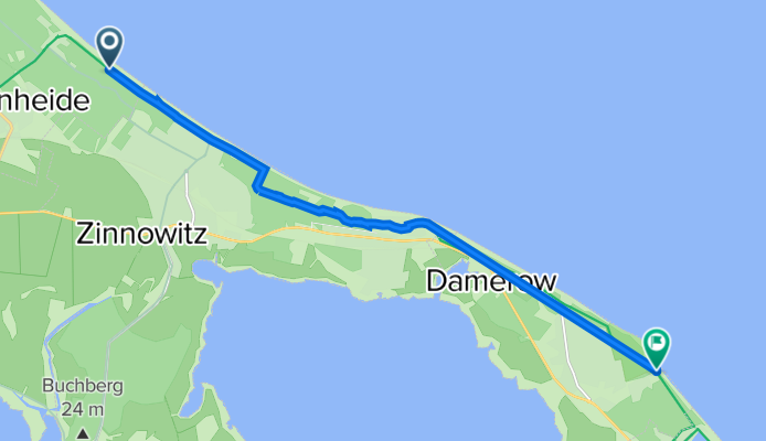 Zeltplatzstraße 20, Trassenheide to Siemensstraße 21A, Koserow
