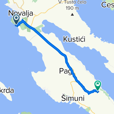 Neimenovana cesta, Novalja do FXGW+J3, Pag