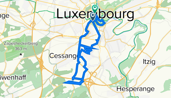 Boulevard de la Pétrusse, Luxembourg à Rue de la Poste 2–18, Luxembourg