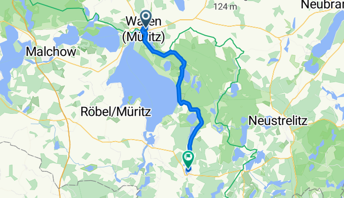 Richard-Wossidlo-Straße 7, Waren (Müritz) nach Strandstraße 20, Mirow
