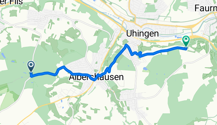 K 1419, Albershausen nach Auf der Schraie 1, Uhingen