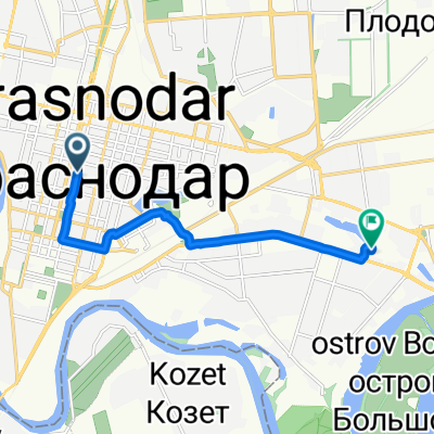 Красноармейская улица, 61–69, Краснодар до Ставропольская улица, 183/1, Краснодар