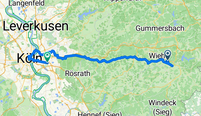 Horst-Köhler-Straße 12, Wiehl nach Rösrather Straße 19, Köln
