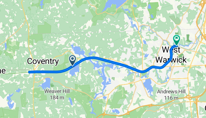 Washington Secondary Bike Path, Coventry to 186 Providence St, West Warwick