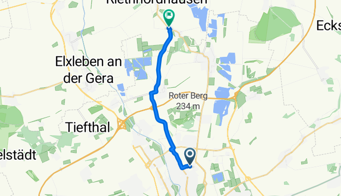 Vollbrachtstraße 71, Erfurt nach Weinbergstraße 148, Nöda