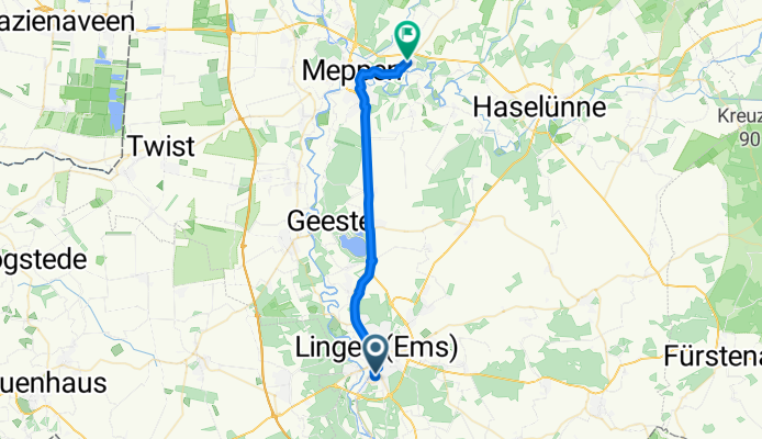 Odenwaldstraße 1, Lingen (Ems) nach Heidering 1A, Meppen
