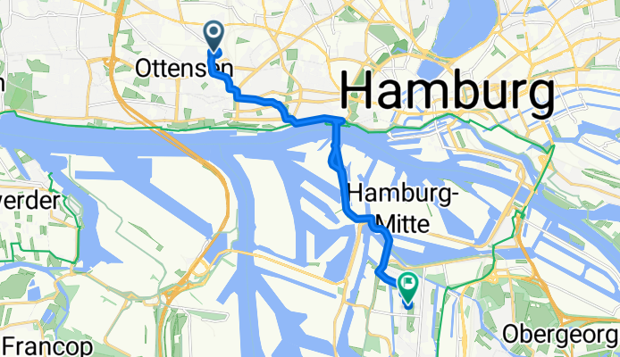 Bahrenfelder Straße 254-260, Hamburg nach Weimarer Straße 38, Hamburg