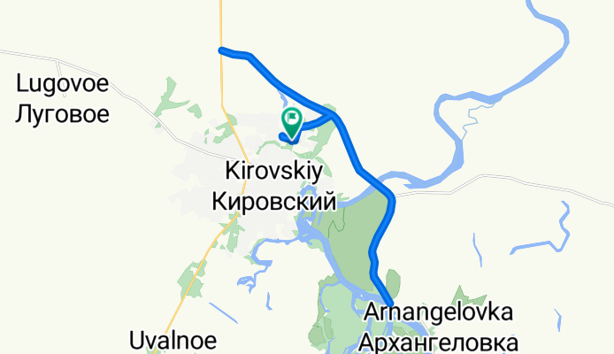 Хуторная улица, 16, Кировский до Хуторная улица, 16, Кировский
