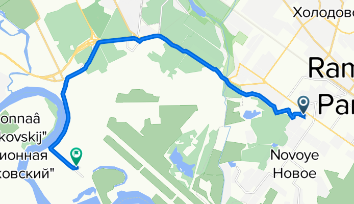 Лучистая улица, 9, Раменское до улица Наркомвод, 7к3, Жуковский