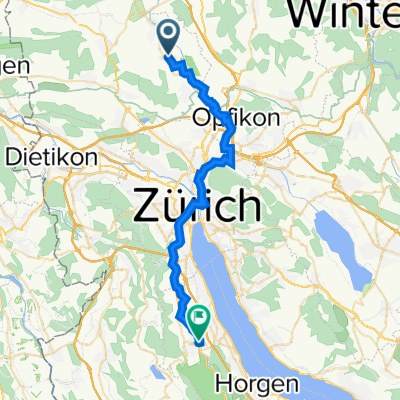 Bahnhofstrasse 47, Oberglatt ZH nach Alte Dorfstrasse 1–5B, Langnau am Albis
