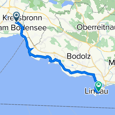 Argenstraße 21–23, Kressbronn am Bodensee nach Reichsplatz 2, Lindau (Bodensee)