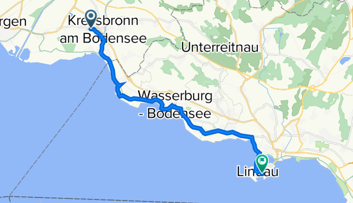 Argenstraße 21–23, Kressbronn am Bodensee nach Reichsplatz 2, Lindau (Bodensee)