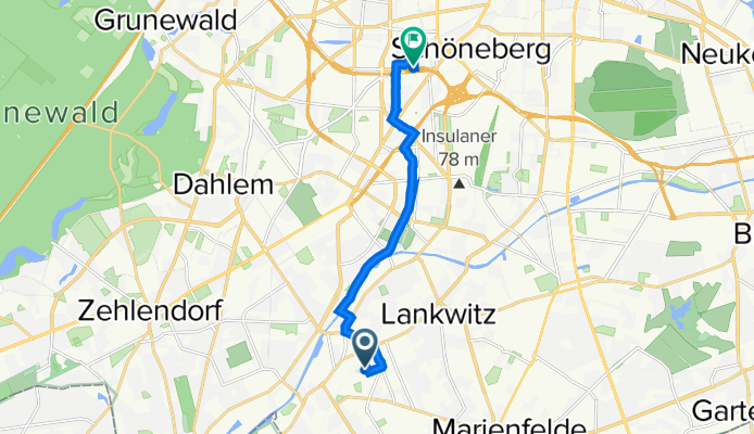Grabenstraße 2A, Berlin nach Wexstraße 7, Berlin